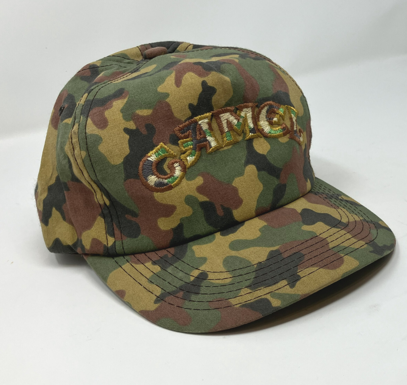 Vtg Camel Cigarettes Camo Snapback Hat Cap K-Products Made in USA, Joe Camel
