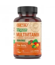 Deva Multivitamin and Mineral Vegan 90 Tabs ONE DAILY w/Iron EXP 10/2026