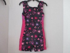 FREESTYLE Purple UNITARD with HEARTS Girls Small