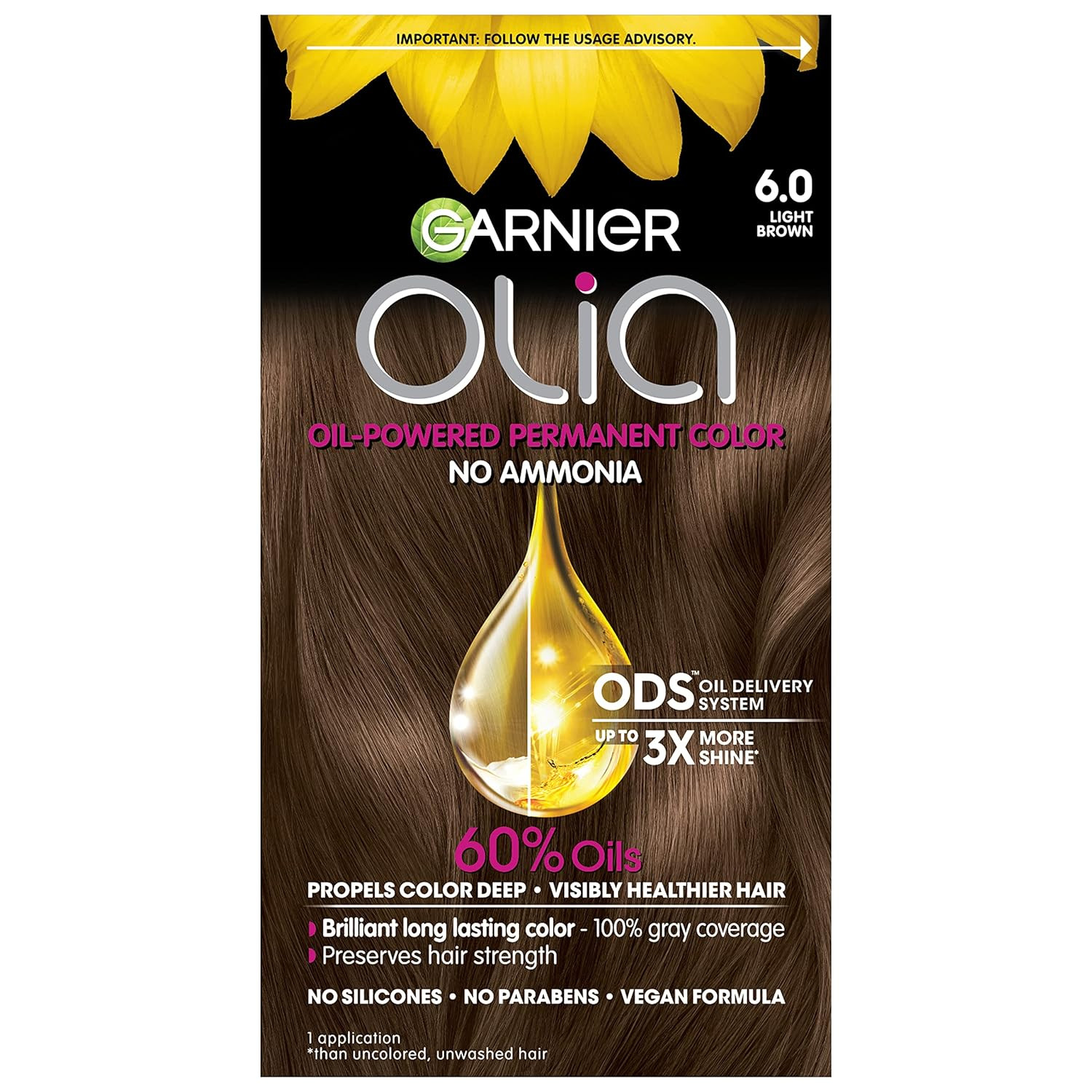 Olia Hair Color, Ammonia-Free Permanent Hair Dye, Oil-Powere