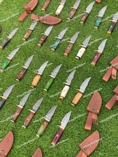 Set of 20 Custom Handmade Damascus Steel 6" Camping & Hunting Knives 🚚 From USA