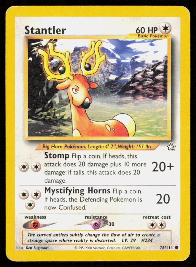 STANTLER 76/111 VINTAGE COMMON NEO GENESIS POKEMON NM