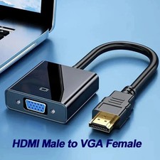 080P HDMI Male to VGA Female Video Cable Cord Converter Adapter For PC Monitor