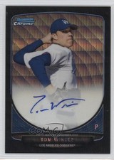 2013 Bowman Draft Chrome Prospect Black Wave Refractor 31/50 Tom Windle Auto fm0