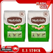 2 Bags Nutrish Real Chicken  Brown Rice Recipe Dry Cat Food, 14 lb. Bag