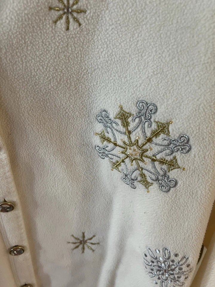 Moda Bug 26/28W Crema Bordada Blingy Chaqueta de Vellón Talla Grande Foto 2 de 4