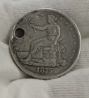 1875 CC US Trade Dollar $1 Damaged Hole