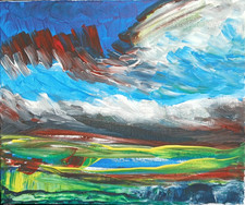 Quadro paesaggio originale su tela elencato dall'artista