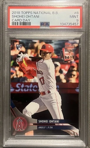 2018 Topps National BB Shohei Ohtani Rookie #8 Los Angeles Dodgers/Angels PSA 9