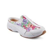 Easy Spirit Traveltime Slip-On Mule Walking Sneakers White/Pink Floral