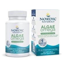 Nordic Naturals Algae Omega - Vegan Omega-3s for Optimal Wellness, 60 Count