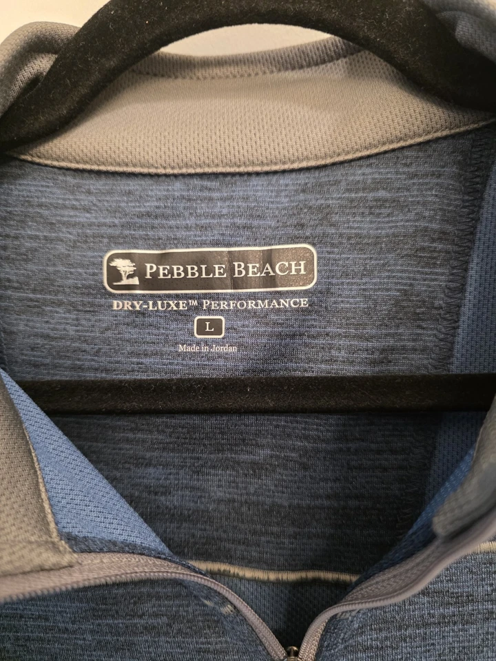 Pullover Pebble Beach Dry-Luxe Performance 1/4 Cremallera Azul L Nuevo con Etiquetas Manga Larga Golf  Foto 4 de 4