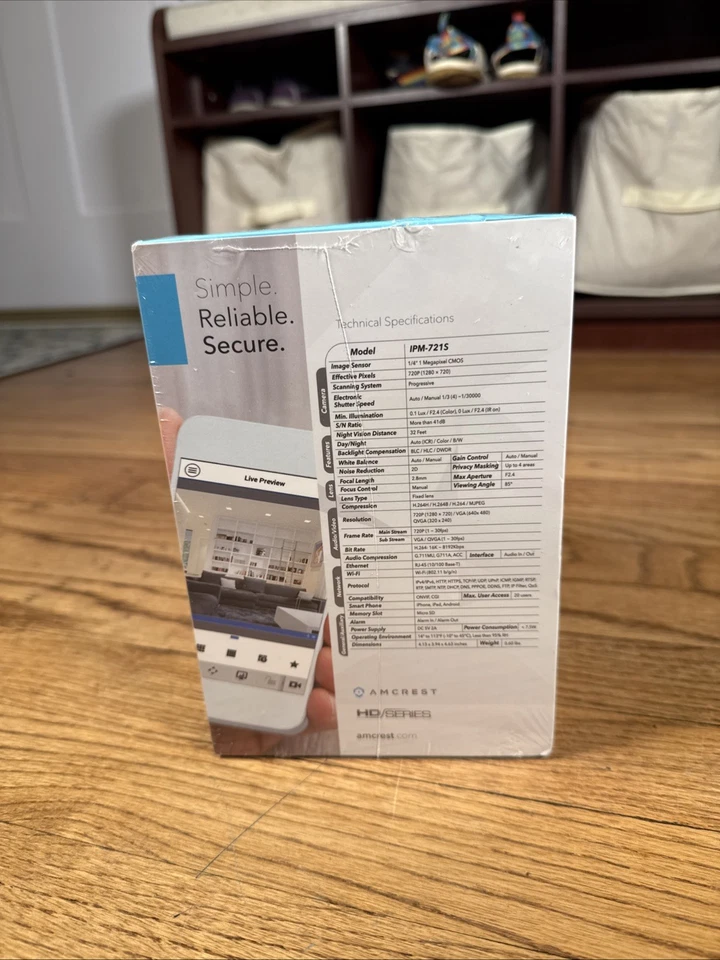 NEW Amcrest Indoor Wireless HD 720p IP Camera IPM-721S Silver Tilt Pan SEALED - Image 3 of 4