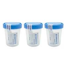 Sterile Specimen Cups with Lids: 4oz Transparent Urine Collection Cup with Le...