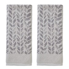 Distressed Leaves 100 Turkish Cotton Premium 2-Piece Hand Towel Set, 600 GSM...