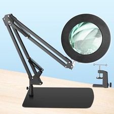 12X Magnifying Glass with Light and Stand, 2-in-1 Lighted Magnifier Large Bas...