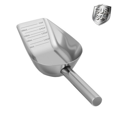 Aloxina Dog-Cat Food Scoop 1 Cup   Thickened 304 Large 1 Cup, Stainless Steel