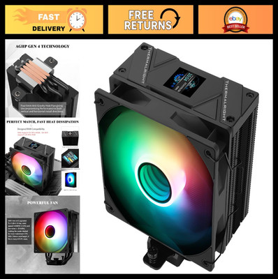 High-Performance CPU Air Cooler with ARGB, 240W IPS LCD, Intel & AMD Compatible