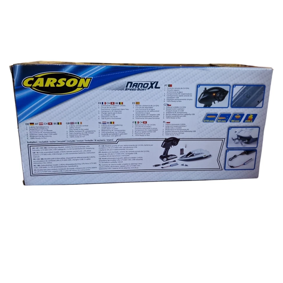 Carson Modellsport Speed Boat Nano XL RC Motorboot 100% RtR 270 mm - Bild 3 von 3