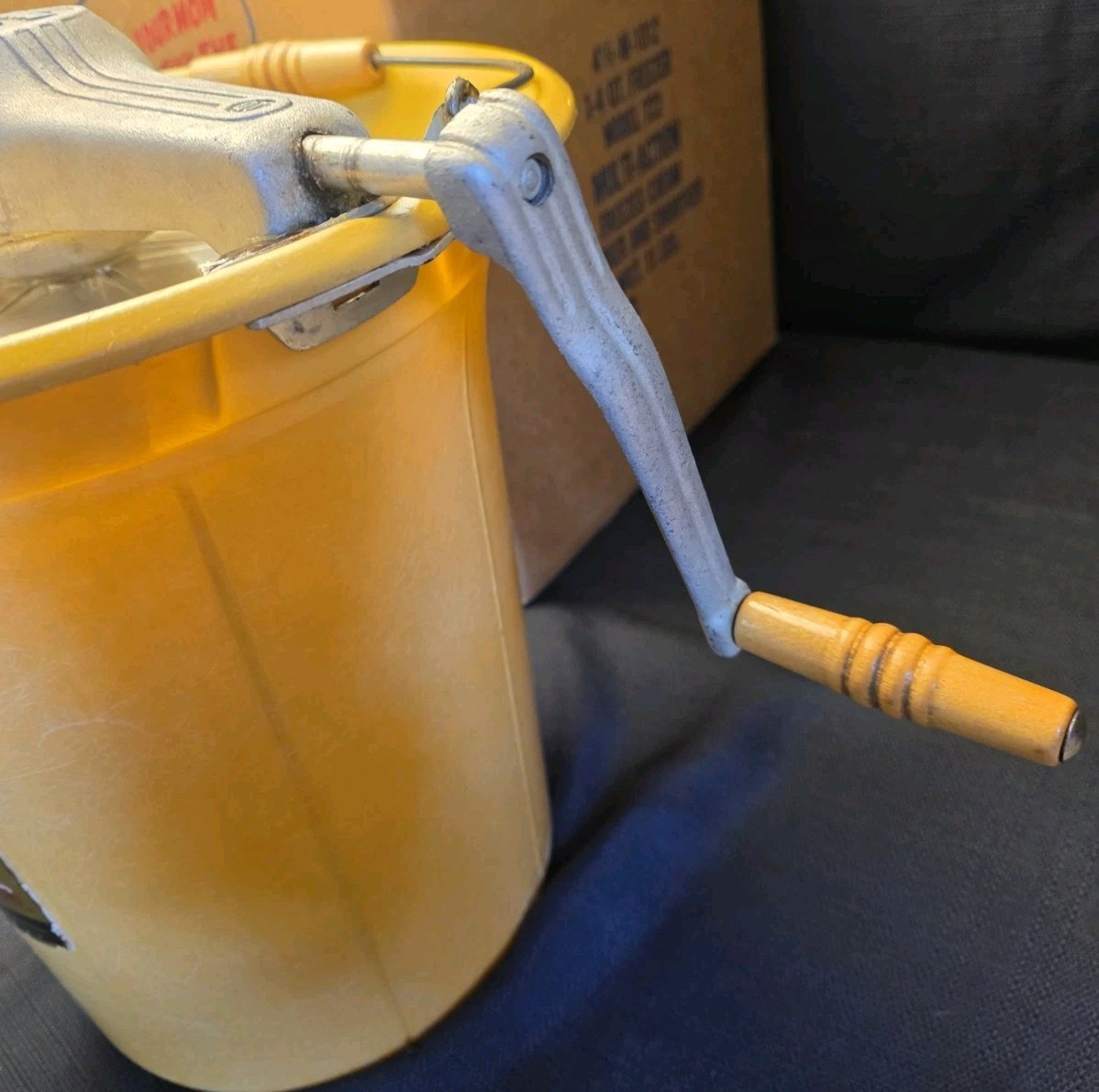 Vintage Hostess Ice Cream Freezer 4 Quart Hand Crank Ice Cream Maker Peerless 