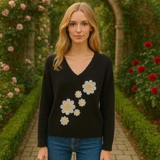 WildFox Angora Rabbit Hair Blend Daffodil Sweater Dainty Feminine Artsy Cozy S