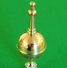 Spun brass ball & spire finial antique longcase grandfather clock bookcase mount