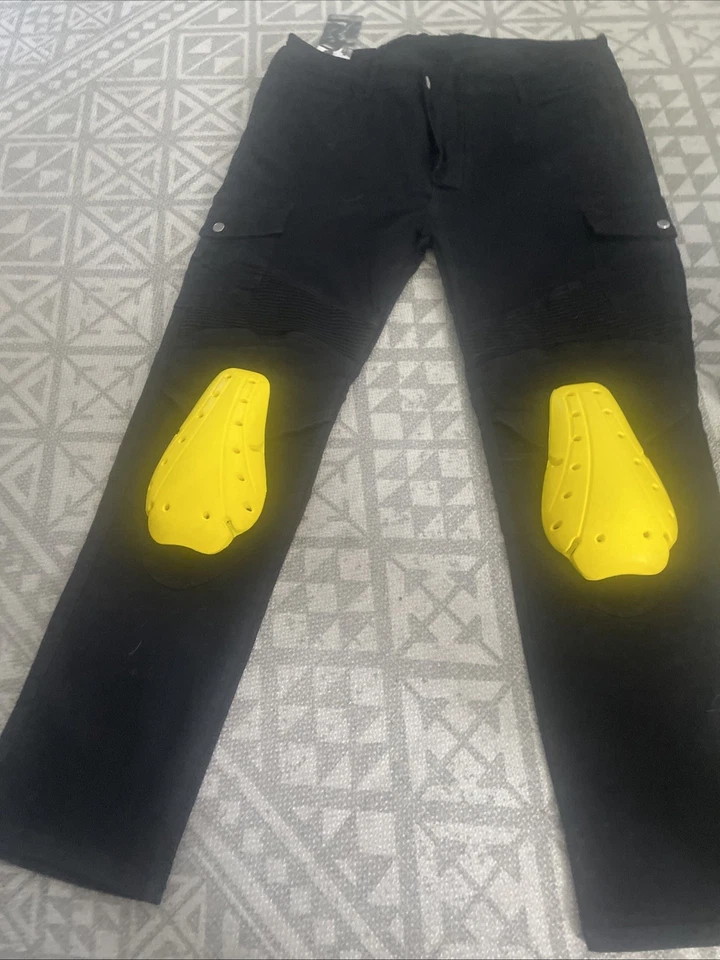 Pantalones de moto Winx Wheels 3XL negros con rodilleras Foto 3 de 4