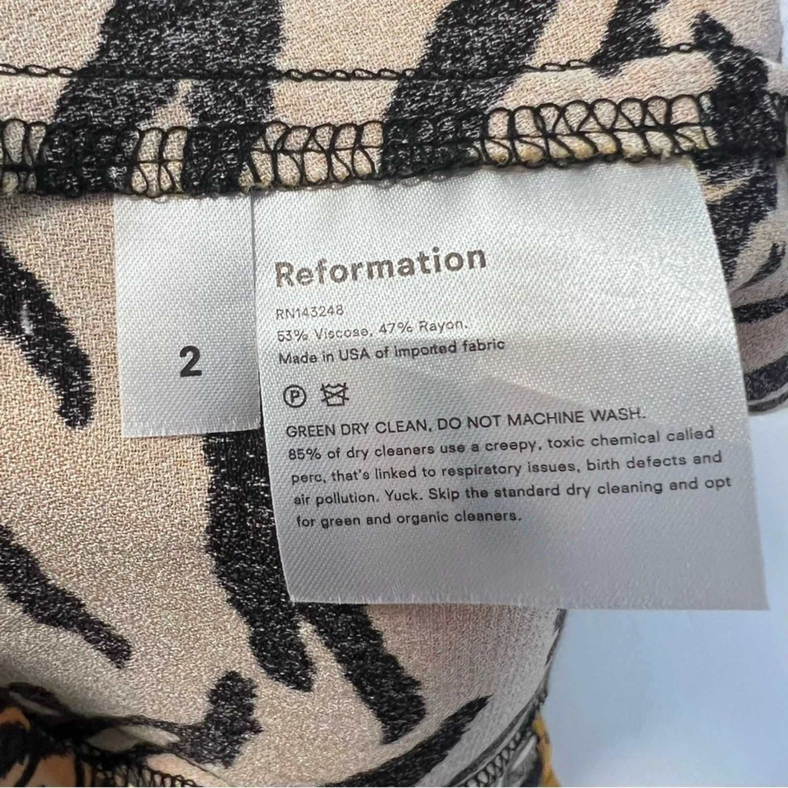 VALENTINO Abito a cuore Reformation Kopa giallo tigre taglia 2