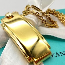 Collana Tiffany & Co. Gold Plate Metropolis Dog Tag Bar 20" argento 925 33,1 g