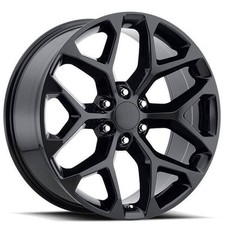 20x9 Chevy Truck Snowflake Wheels Fr 59 Gloss Black Oem Replica Rims