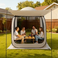Uimoso Pop-Up Screen House Tent 6' x 6' w/ Awning 4-6 People Camping Mesh Tent
