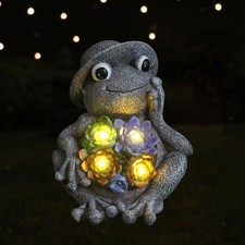 Frosch Statue mit solarbetriebenem Licht Wohndeko
