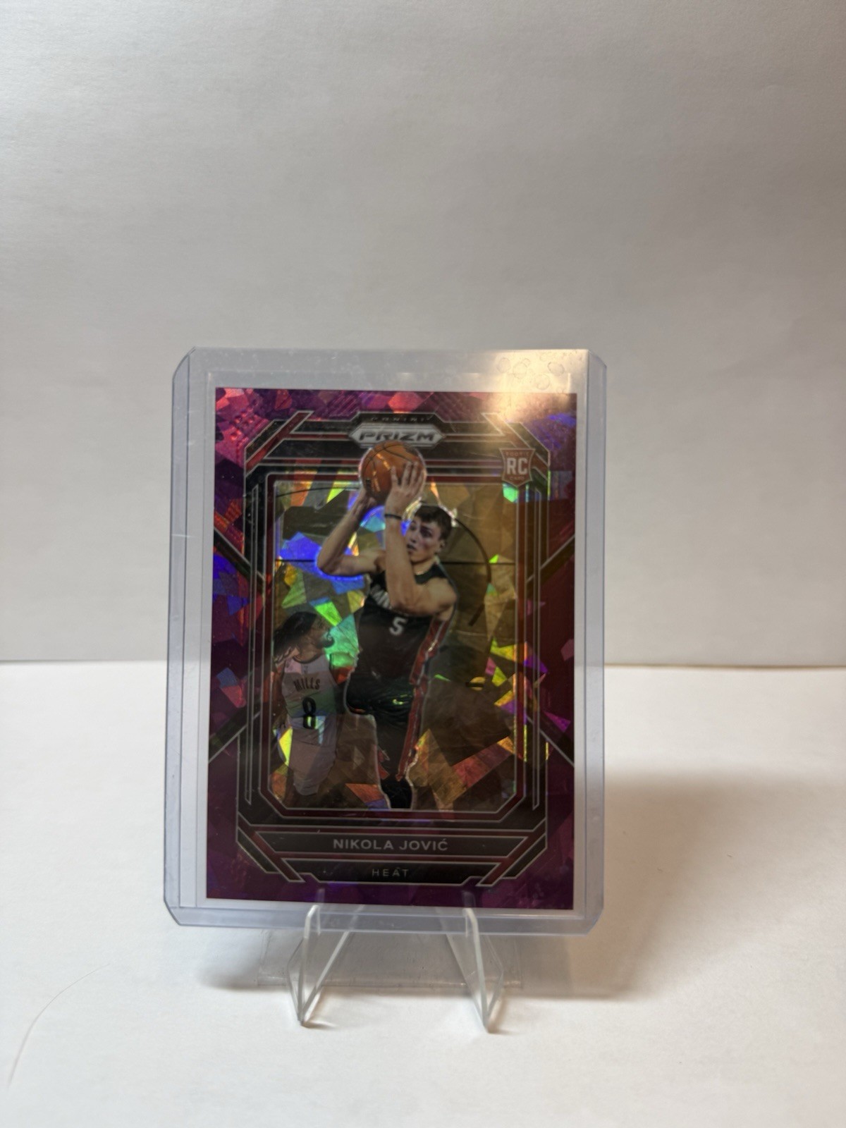 2022-23 Panini Prizm Nikola Jovic Pink Cracked Ice Prizm RC Rookie #236 Heat