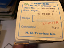 Trerice B82212YP06 Thermometer 50-300 deg F Rear Mount 2" Face 12" Stem NEW