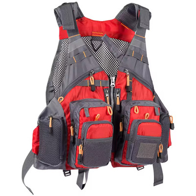 Professional Fly Fishing Vest Mesh Breathable Adjustable Size Multi-Pocket NEW