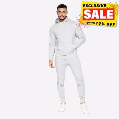 Crosshatch Emmon Mens Comfy Designer Fashion Casual Set Tracksuit Grey  UK