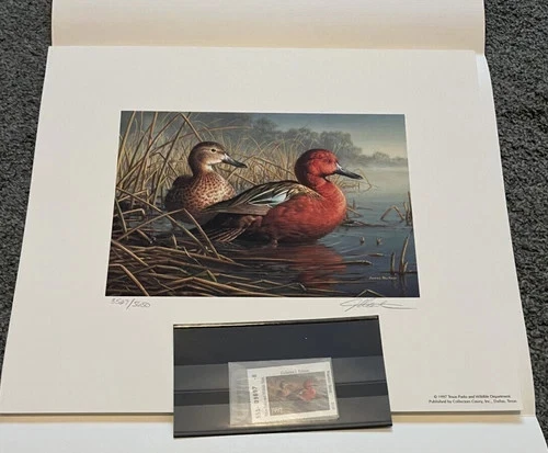 Collection of Texas duck prints with stamps 1981-2003 - Image 3 of 4