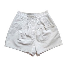 Vintage S U Leather Fashions White Leather Mom Shorts High Waist 25 Waist