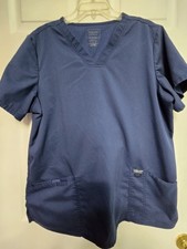 Cherokee Workwear Scrub Top Size XL-Navy Classic V-Neck-chest 25.5"/L 28"