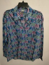 Alan Flusser Size XL Men's Multicolor Mixed Media Pattern Button Down LS Shirt