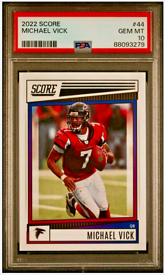 2022 Score Football # 44 Michael Vick PSA 10 GEM-MT Atlanta