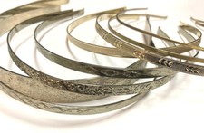 Vintage Metal Fashion Headband Women Thin Wide Band Size Etched Pattern Design