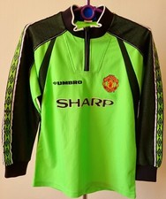Manchester United 1998-1999 Goalkeeper football Umbro jersey size Large Boys