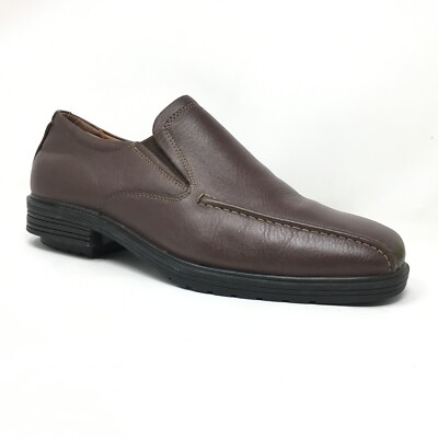 Gravity Defyer Men Brown Shoes Gravity Defyer mens brown leather slip on loafers shoes SIze main image 3