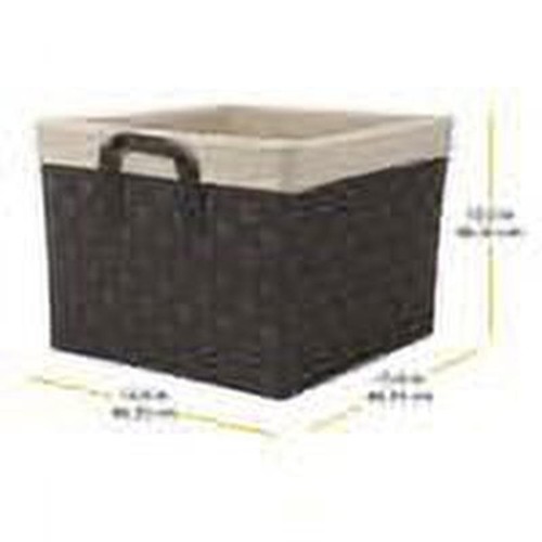 Storage Tote Basket Woven Strap Durable Organizer W/ Handles Easy Clean Durable - Picture 4 of 8