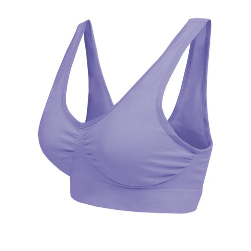 Womens Seamless Comfort Non-Wired Unpadded Bra Stretch Crop Top - Picture 38 of 38