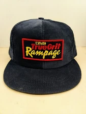 Vintage USA MADE Corduroy CEVA True Grit Rampage Patch Trucker Hat Snapback Cap