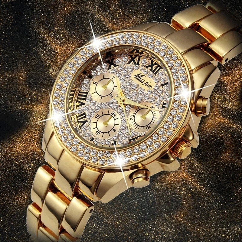 Reloj Q&Q QZ65J411Y dama elegante plateado - oro rosa