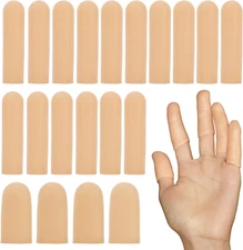 30 PCS Gel Finger Cots, Silicone Finger Protectors, Rubber Finger Covers for Dry