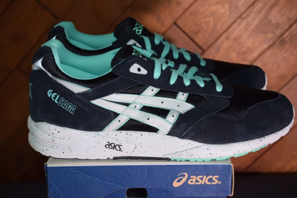 Talla 13 - Asics Gel Saga 3 iii Negro Como Nuevo Verde Blanco H137K, Stock Muerto 2014 Foto 4 de 4